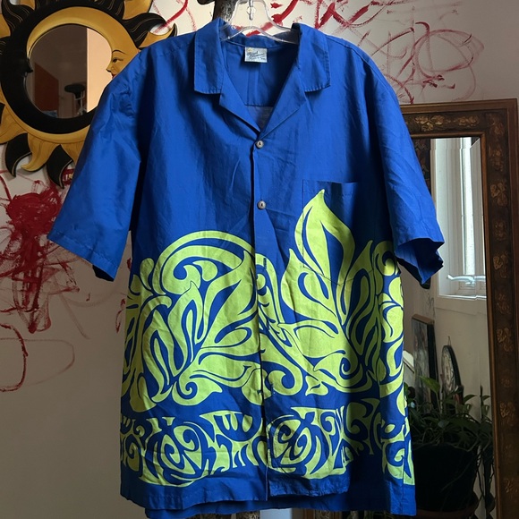 Royal Creations Other - Blue and Green Casual Button Down Shirt XXL